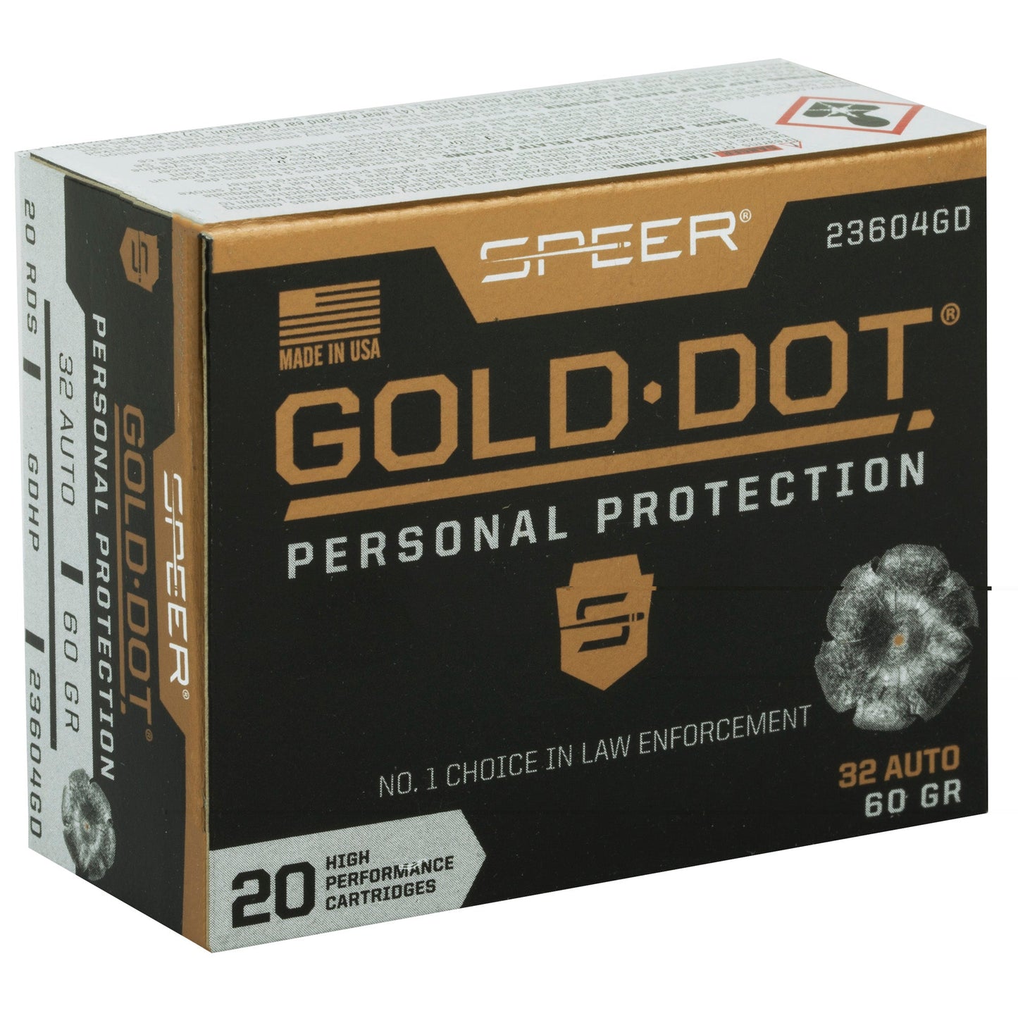 Spr Gold Dot 32acp 60gr Hp 20/200