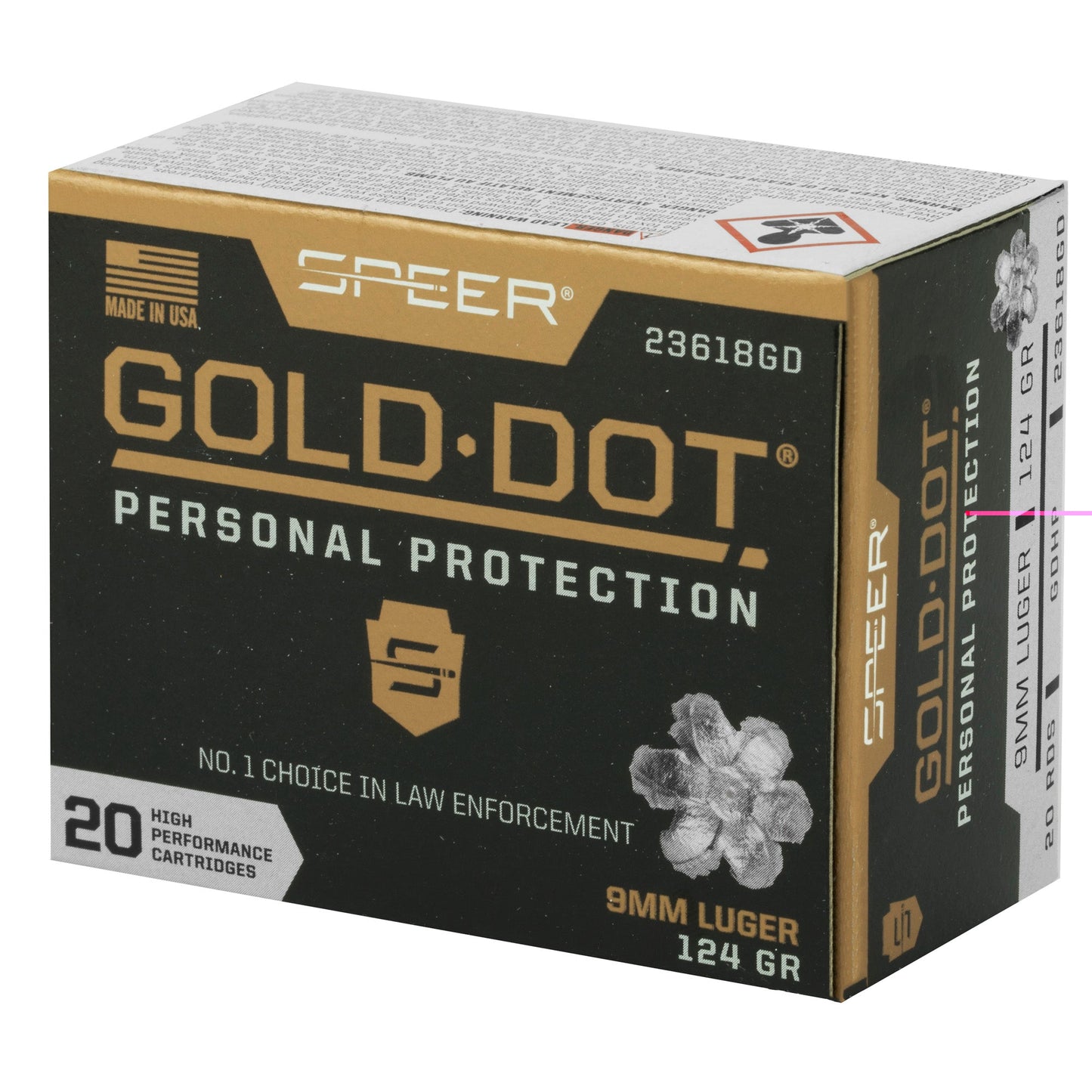 Spr Gold Dot 9mm 124gr Hp 20/200