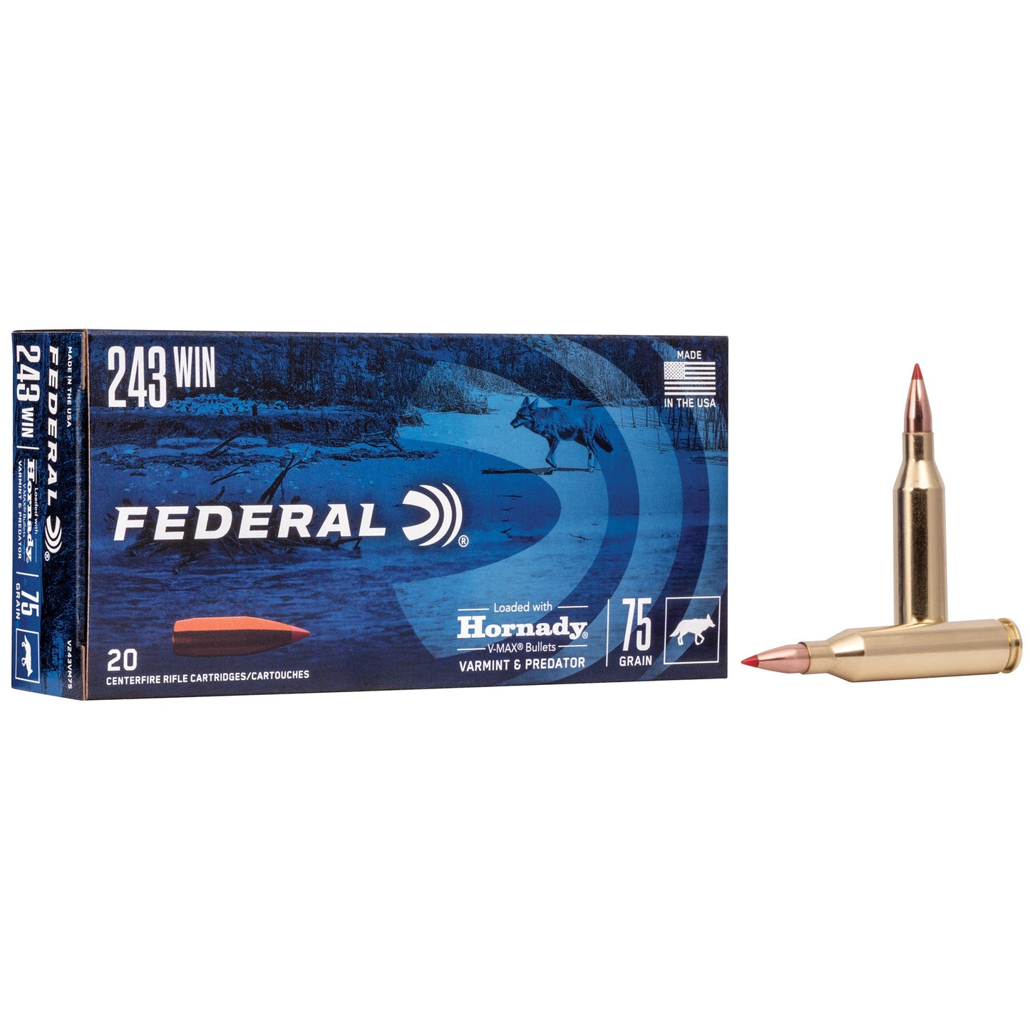 Fed V&p 243win 75gr V-max 20/200